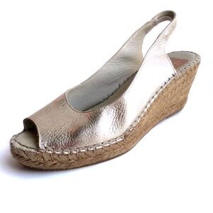 Gitana Made In Spain Metallic Espadrille Sandal